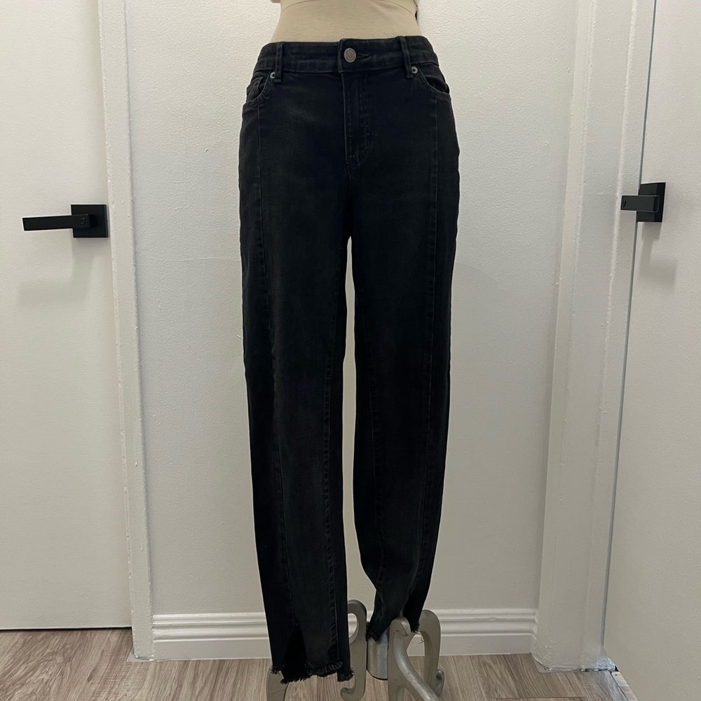 JOE FRESH Black Mid Rise Denim Jean Size 28 color black Zipper fly